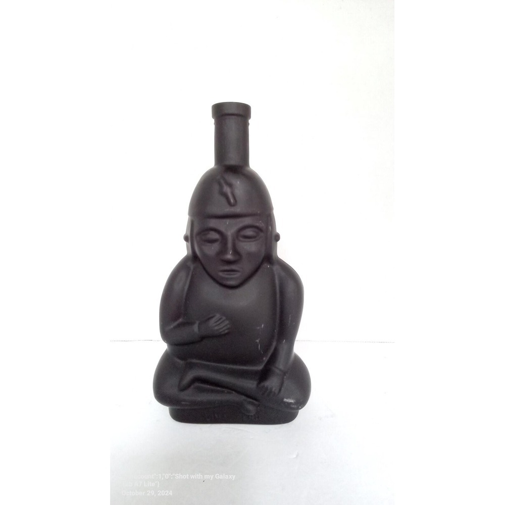 Aztec Mayan Style Bottle Statue Figurine Decor Art Sculpture Black